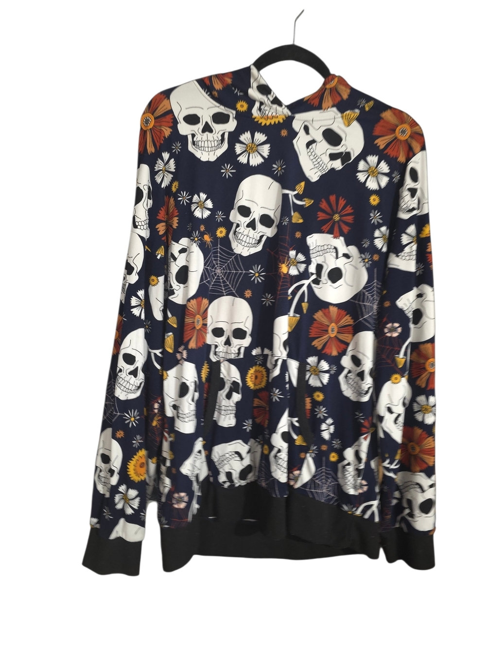 Women’s Navy Skull & Floral Hoodie Sweatshirt